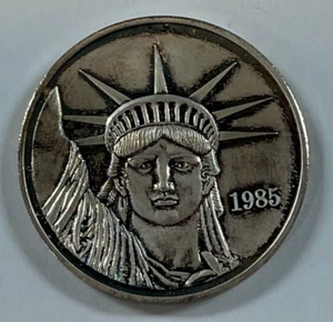 Vintage 1985 Johnson Matthey JM MTB 1 oz Silver Round - Liberty Trade Silver - Picture 1 of 10