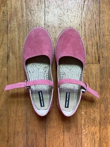 Nicole Saldana Mary Jane Espadrilles in Pink Suede Size EUR 37 or US 6.5 - Picture 1 of 4
