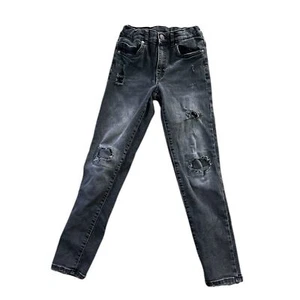 Zara Kids Distressed Black Skinny Jeans Adjustable Waist Size 10 - Picture 1 of 6