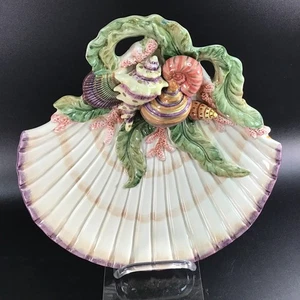 Fitz & Floyd OCEANA Figura Caracola Concha Canape Servir/Plato Colgante Plato Plato 10x10 - Imagen 1 de 13