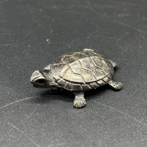 VTG Sterling Silver Turtle Pin Brooch ~ 1.25” Nature Animal - Picture 1 of 12