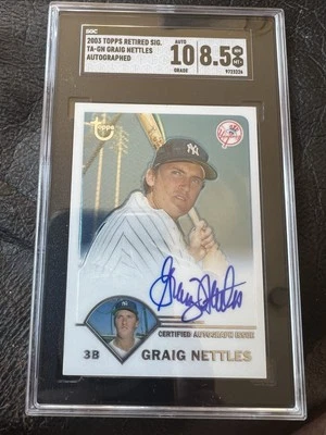 2003 TOPPS RETIRED SIG. TA-GN GRAIG NETTLES AUTOGRAPHED SGC 10/8.5 - Image 1 of 3
