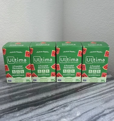 (4) ULTIMA REPLENISHER eletrólitos essenciais melancia 20pk = pacote de bastão de 80pk - Imagem 1 de 3