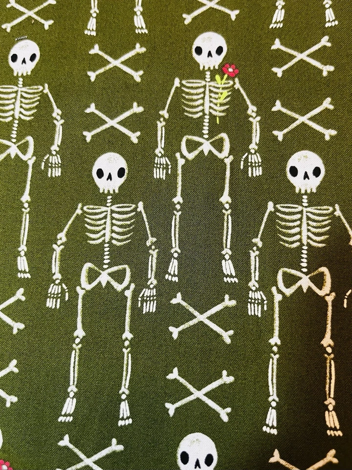 Moda FABRIC Skeletons Halloween  Fat Eighth 9x21 - Image 1 of 1