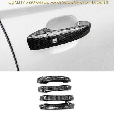 Cubierta de manija de puerta lateral exterior de fibra de carbono para Audi A6 S6 2012-2018 8 piezas Foto 1 de 4