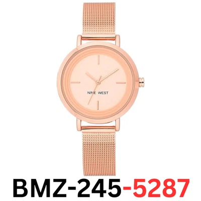 Nine West Women's Mesh Bracelet Watch Rose Gold - Image 1 of 4