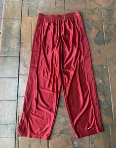 Y2K Nike Tear Away Break Warmup Basketball Pants Men’s 2XL Red Sweatpants Shiny - Picture 1 of 16