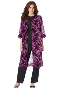 Roaman's Women's Plus Size Duster Pant Set - Picture 1 of 32