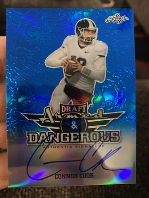 2016 Leaf Metal Draft Blue Super Prismatic /25 Connor Cook Rookie Auto RC MSU 🔥 - Image 1 of 2