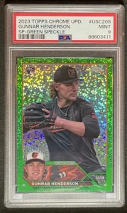 2023 Topps Chrome Update USC208 Gunnar Henderson RC SP Green Speckle /99 PSA 9 - Picture 1 of 2