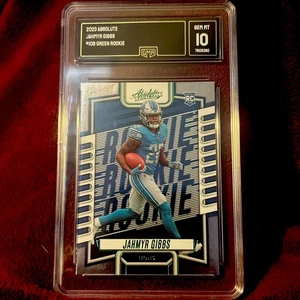 2023 Panini Absolute Jahmyr Gibbs Detroit Lions Rookie GREEN RC Gem Mint 10 - Picture 1 of 2
