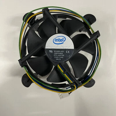 Genuine Intel E33681-001 Socket 775 CPU Fan Assembly 12V 0.60A Delta DTC-AAT08 - Image 1 of 4