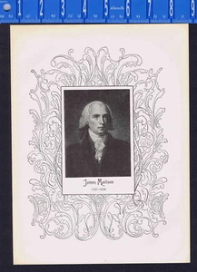 U.S. President James Madison- 1895 Portrait Print - Picture 1 of 1