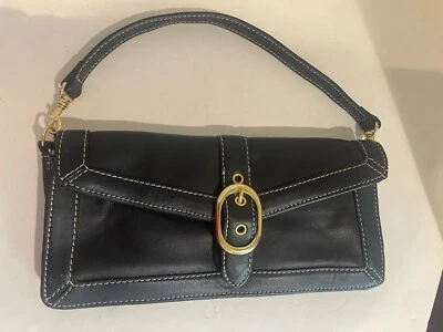 NEW Giani Bernini 10” X 5” Small Handbag Black Purse Leather Snap Close ** - Image 1 of 4