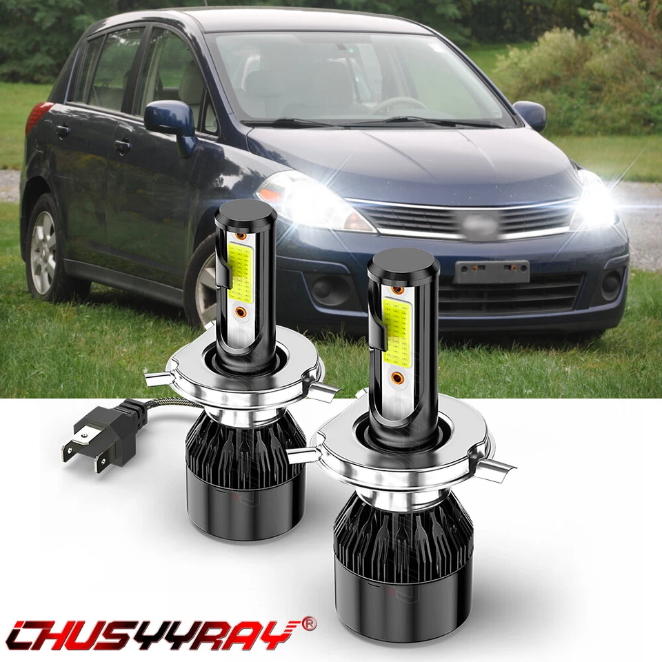 For Nissan Versa 2007-2019 LED Headlight Kit H4 9003 6000K White High/Low Bulbs - Image 1 of 4