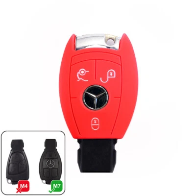 CAROCASE Silikon Cover Schutzhülle für Mercedes-Benz Schlüssel, rot