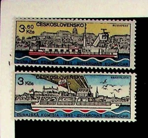 CZECHOSLOVAKIA Sc 2424-5 NH ISSUE OF 1982 - SHIPS - Bild 1 von 1