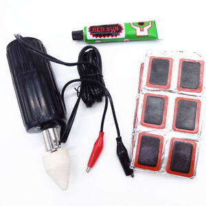 Motorcycle Tire Repairing Tools Electric Polishing Machine Rubber Patch Glue Kit