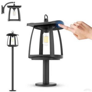 GSS Solar Post Light LED Outdoor 350 LM- Dusk to Dawn Pathway Light Waterproof - Picture 1 of 9