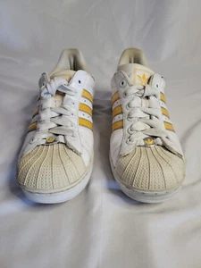 Adidas Shell Toe Yellow Stripe Shoes (Size US 8) - Picture 1 of 9