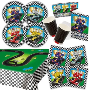 FÓRMULA - Vajilla Decoración Coche Fiesta Fórmula 1 Carreras de coches Cumpleaños infantil - Imagen 1 de 22