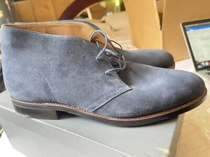 J Crew Bennett Chukka Boots Size 10.5 Navy Blue Suede 05704 Preowned With Ox - Picture 1 of 10