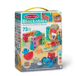 Melissa & Doug Blockables Snap & Play 73 Piece Vehicle Block Play Set Wooden - Picture 1 of 10