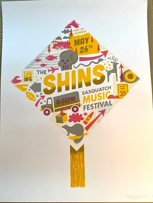 RARE The Shins Sasquatch Festival Seattle 2012 SCREEN PRINT POSTER AP S/N #/150 - Image 1 of 4