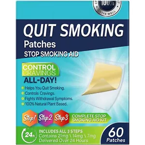 Quit Smoking Patches 3 in 1Step1-Step2-Step3 Contains 21mg 14mg 7mg Delivered... - Picture 1 of 7