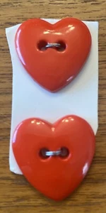 Vintage 2 Heart Buttons - Valentines Day - Picture 1 of 4