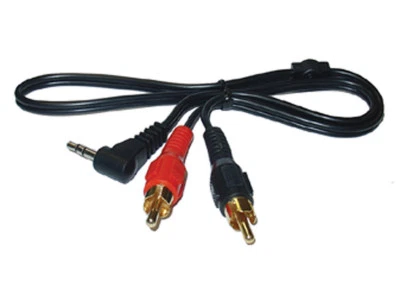 50cm phono to jack lead aux input twin RCA 3.5mm MP3 iPod iPhone PC GOLD cable - Image 1 of 4