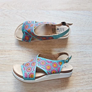 L'Artiste Spring Step Erice Sandal Slingback Buckle Leather Blue Pink Women EU39 - Picture 1 of 12