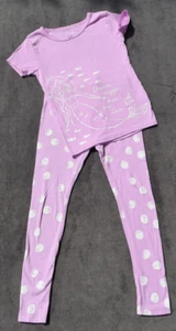 carter's 2 pieces Girl Pajamas set Sleepwear Shirt Top + Pants leggings size 7 - Picture 1 of 16