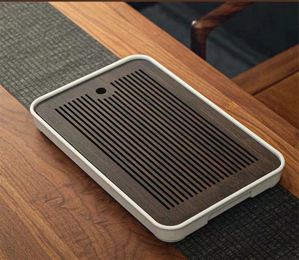 Gongfu Tea Tray Bamboo Filter Tea Tray Serving Table Tray ABS Dock Water Storage - Image 1 of 1