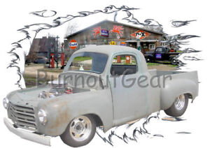 1950 Gray Studebaker Pickup Truck Custom HotRod Garage T-Shirt 50 Muscle Car Tee