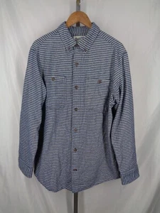 Duluth Trading Co Blue Stripe Slim Fit Shirt Size Large Mens - Picture 1 of 8