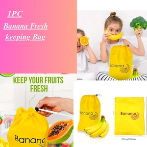 Banana Tie up Padded storage bag Fresh Fruit Kitchen Fridge - Picture 1 of 5