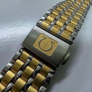 Original Omega Edelstahl Armband 18 mm Kombi Farbe Gold Uhrenarmband Teil - Bild 1 von 10