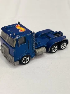 Semirremolque vintage Mattel 1986 Hot Wheels MI Malasia azul - Imagen 1 de 21