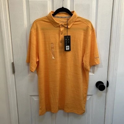  NUEVO CON ETIQUETAS Walter Hagen Golf Polo Para Hombre L Eléctrico Mandarina Striation P11 Camisa Foto 1 de 4