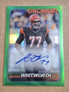 2024 ANDREW WHITWORTH TOPPS CHROME GREEN AUTOGRAPHED AUTO CARD /99 BENGALS #BAAW - Picture 1 of 3