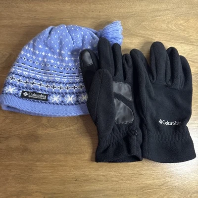 Columbia Invierno Borla Gorro Mezcla Lana Nórdico y Hombres Omni Heat XL Guantes Negros Foto 1 de 4