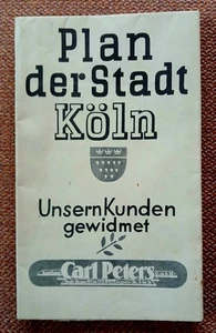 Uralter seltener Plan der Stadt Köln PETERSPLAN Kaufhaus CARL PETERS rar Sammler - Bild 1 von 7