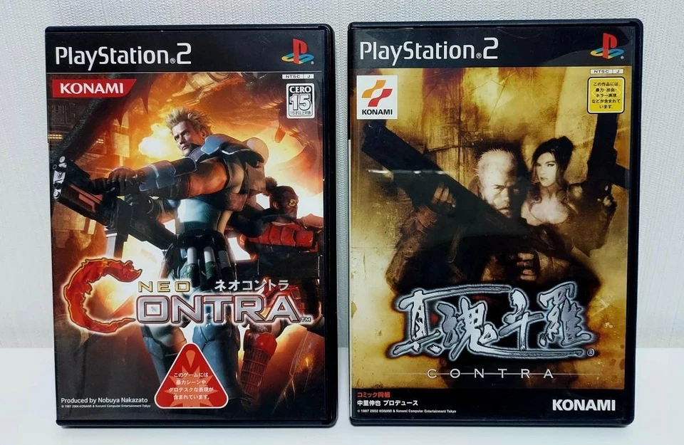 Lot 2 Neo Contra & Shin Contra Set PS2 PlayStation 2 Japan Version Tested Used - Image 1 of 3