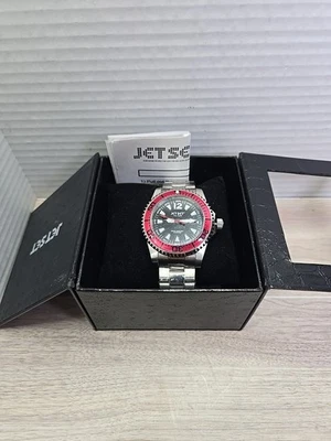 Reloj de buceo Jet Set J759020 para hombre - Ayia Napa bisel rojo giratorio cara negra 44 mm Foto 1 de 4