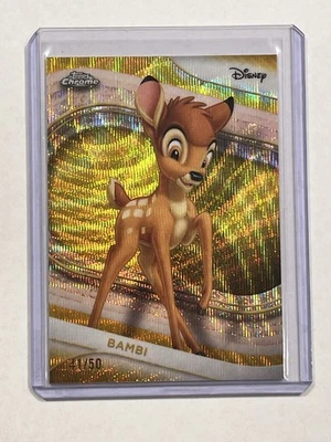 BAMBI 2025 Topps Chrome Disney Gold Wave Refractor Base Card # 41/50 - Image 1 of 2
