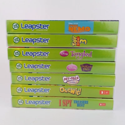 7 LeapFrog Leapster Game Cartridges w/Cases Disney/Pixar Nemo Toy Story PreK-3rd - Image 1 of 4