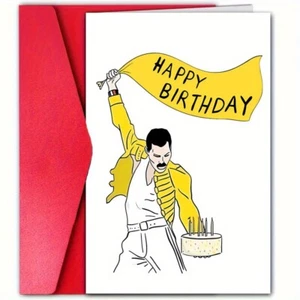 Freddie Mercury Birthday Card - Iconic Music Legend - 7.1x4.7 Inches Queen - Picture 1 of 4