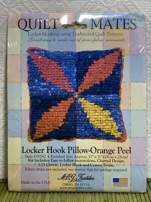 MCG Textiles Quilt Mates Pillow Kit Locker Hooking Orange Peel NEW 11x11 - Image 1 of 3