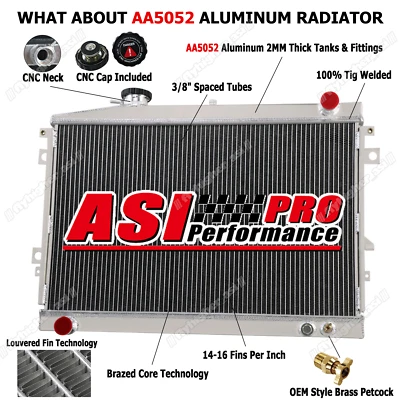 2 ROW Aluminium Radiator Fit Mazda Bravo B2600 Ford Courier Ute Petrol 1985-1996 - image 1 of 4